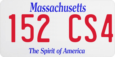 MA license plate 152CS4