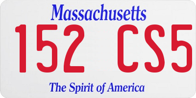 MA license plate 152CS5
