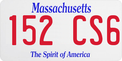 MA license plate 152CS6