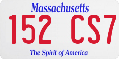 MA license plate 152CS7