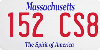 MA license plate 152CS8