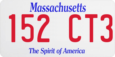 MA license plate 152CT3