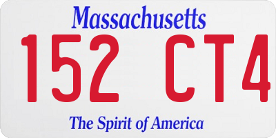 MA license plate 152CT4
