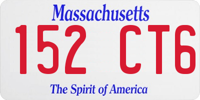 MA license plate 152CT6