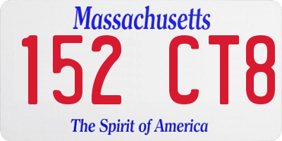 MA license plate 152CT8