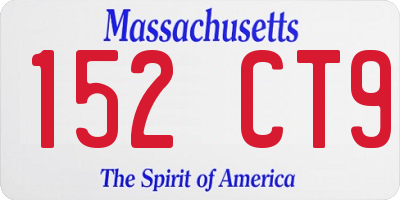 MA license plate 152CT9