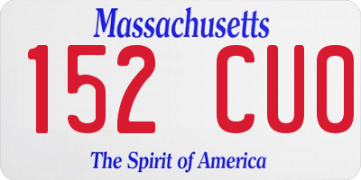 MA license plate 152CU0