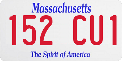 MA license plate 152CU1