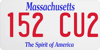 MA license plate 152CU2