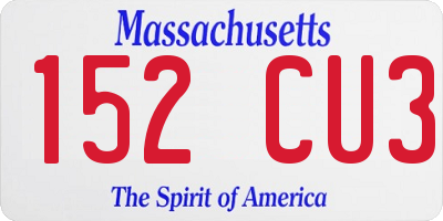 MA license plate 152CU3