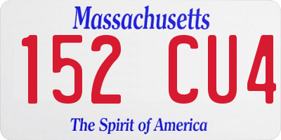 MA license plate 152CU4
