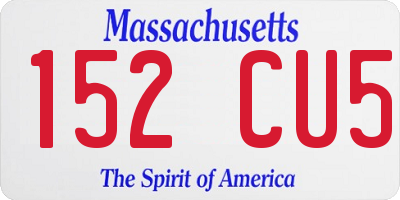 MA license plate 152CU5