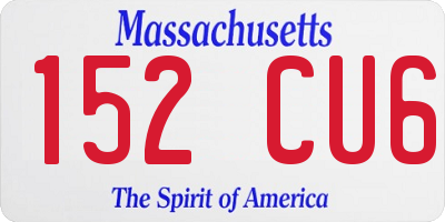 MA license plate 152CU6
