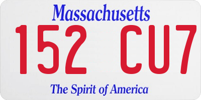 MA license plate 152CU7