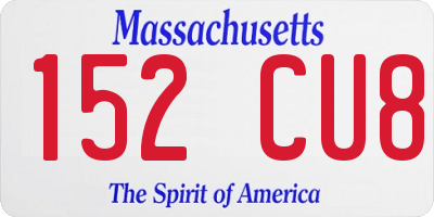 MA license plate 152CU8