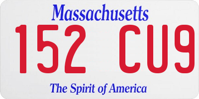 MA license plate 152CU9
