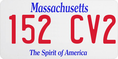 MA license plate 152CV2