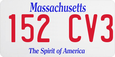 MA license plate 152CV3