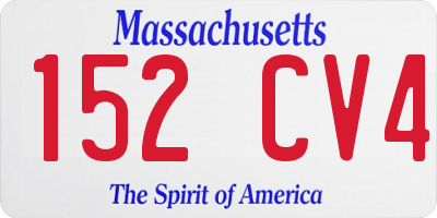 MA license plate 152CV4