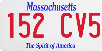 MA license plate 152CV5