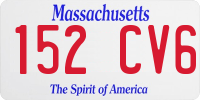 MA license plate 152CV6