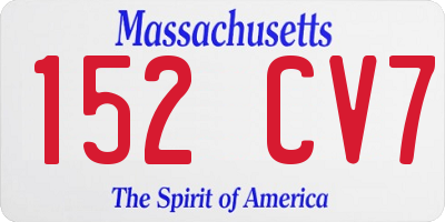 MA license plate 152CV7