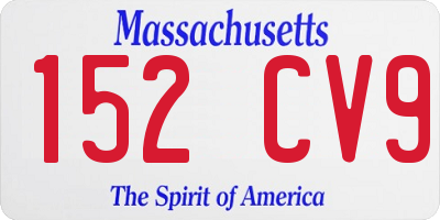 MA license plate 152CV9