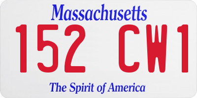MA license plate 152CW1