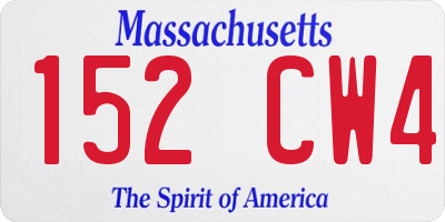 MA license plate 152CW4