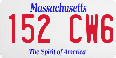 MA license plate 152CW6