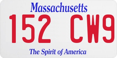 MA license plate 152CW9