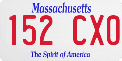 MA license plate 152CX0