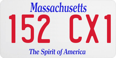 MA license plate 152CX1