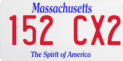 MA license plate 152CX2