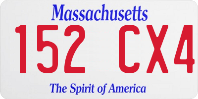 MA license plate 152CX4