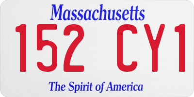 MA license plate 152CY1