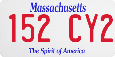 MA license plate 152CY2