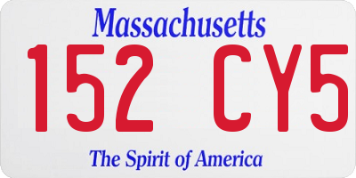MA license plate 152CY5