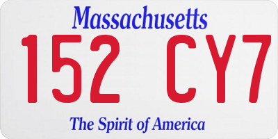 MA license plate 152CY7