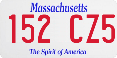 MA license plate 152CZ5