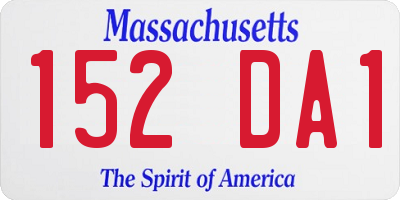 MA license plate 152DA1