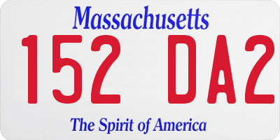 MA license plate 152DA2