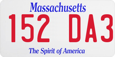 MA license plate 152DA3