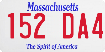 MA license plate 152DA4