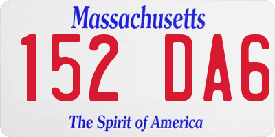 MA license plate 152DA6