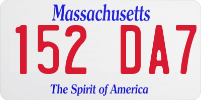 MA license plate 152DA7