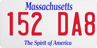 MA license plate 152DA8