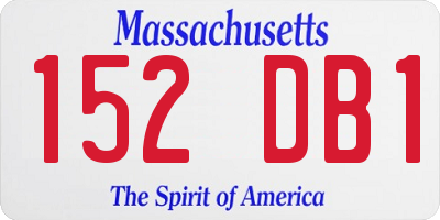MA license plate 152DB1