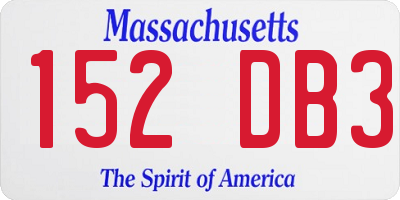 MA license plate 152DB3