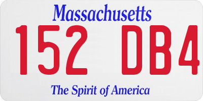 MA license plate 152DB4